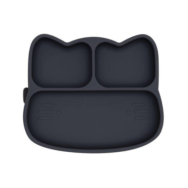We Might Be Tiny Silicone Divided Plate With Suction Foot Cat Shaped Charcoal Baby Feeding Sets
