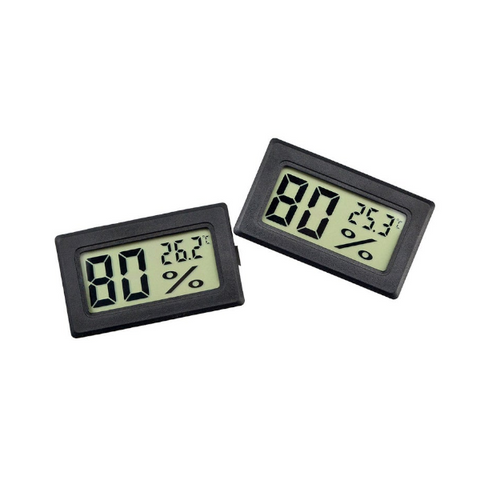 Weather Stations Room Thermometers 2Pack Digital Temperature Humidity Meters Gauge Indoor Hygrometer Lcd Display Celsius For Humidors Greenhouse And Outdoor Pet Reptile Wireless