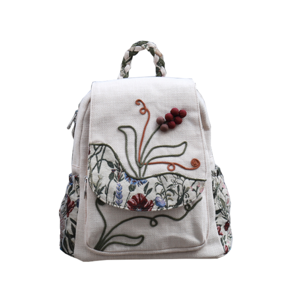 Weave Backpack Leisure Artistic Canvas Bag Size Cotton Packing Women's Bags & Handbags