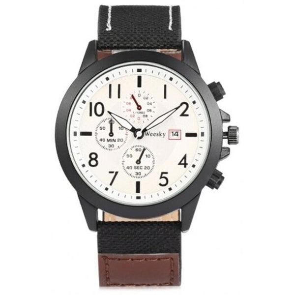 Veile Studios 6469 Leather Band Men Quartz Watch Black Watches