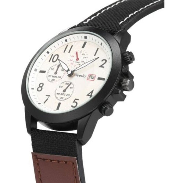 Veile Studios 6469 Leather Band Men Quartz Watch Black Watches