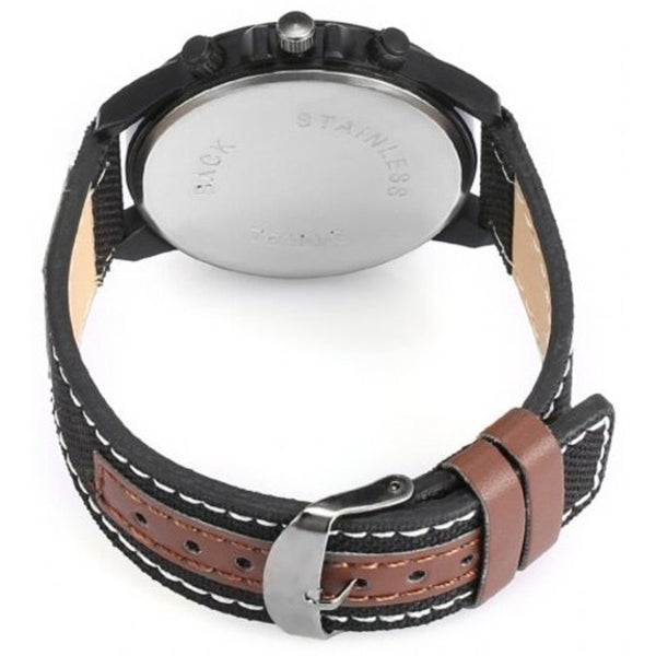 Veile Studios 6469 Leather Band Men Quartz Watch Black Watches