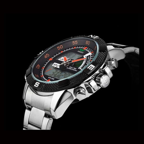 Veile Studios Men Luxury Military Sport Multi Functional Quartz Led Digital Watch E Watches