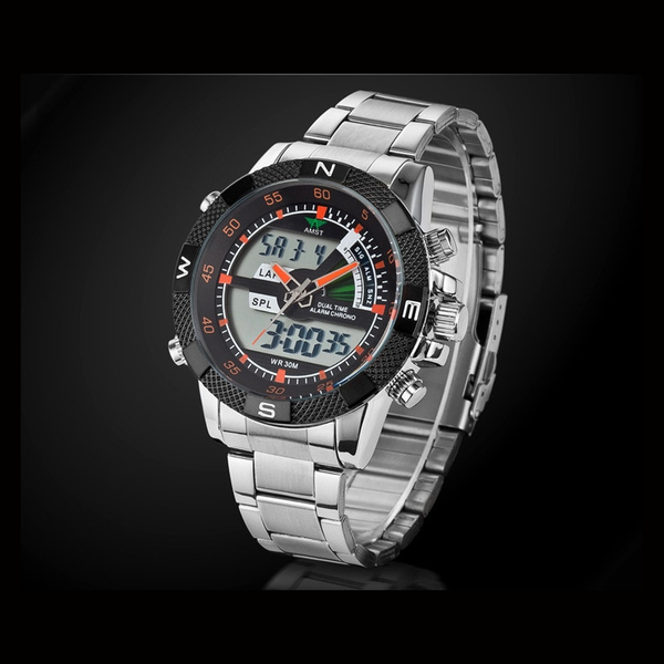 Veile Studios Men Luxury Military Sport Multi Functional Quartz Led Digital Watch E Watches