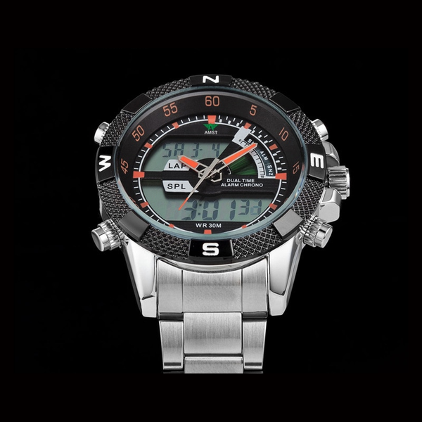 Veile Studios Men Luxury Military Sport Multi Functional Quartz Led Digital Watch E Watches