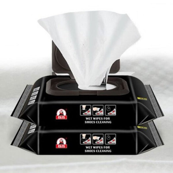 Wet Cleaning Wipes For White Shoes Leather Beauty Cleaner 30Pcs / Box Black 1 Shoe Cleaners