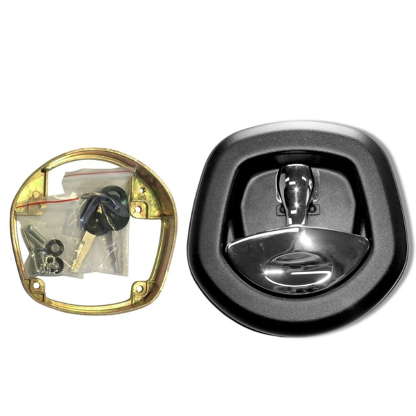 Trailer Parts Robusto Whale Tail Handle Lock Latch Compression Trailer Toolbox Black Chrome