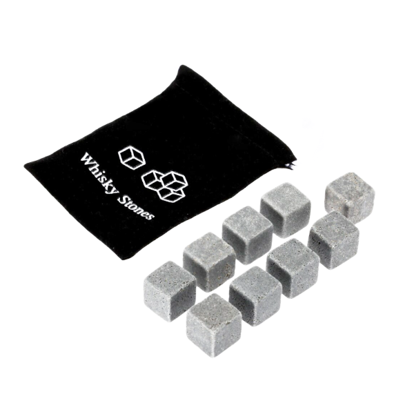 Whisky Stones Marble Granite 9 Pcs Set With Pouch Reusable Ice Cube For Beverage Ice Cubes Trays & Moulds