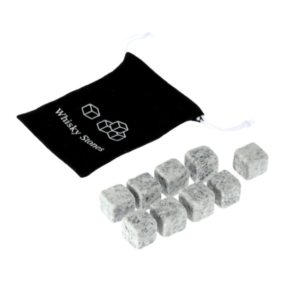 Ice Cubes Trays & Moulds Whisky Stones Marble Granite 9 Pcs Set With Pouch Reusable Ice Cube For Beverage