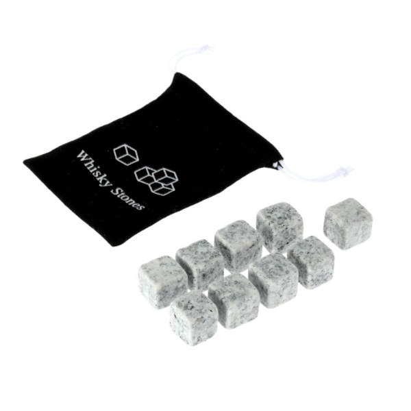 Whisky Stones Marble Granite 9 Pcs Set With Pouch Reusable Ice Cube For Beverage