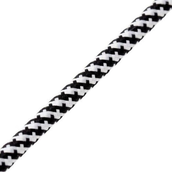 White Cloth Braided Tweed Guitar Cable Cord 1M Black