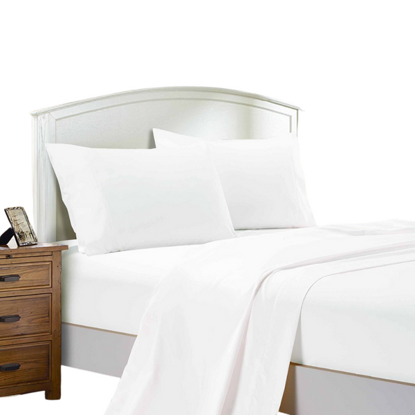 Fabric Fantastic 1000Tc Ultra Soft Queen Size Bed Flat & Fitted Sheet Set Sheets