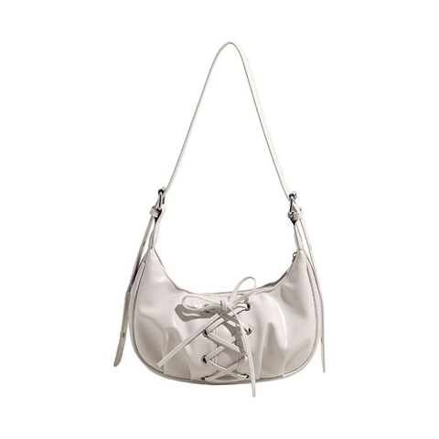 Elosung White Elegant Bowknot Design Shoulder Bag Chic Underarm Dumpling For Trendy Looks Women's Bags & Handbags