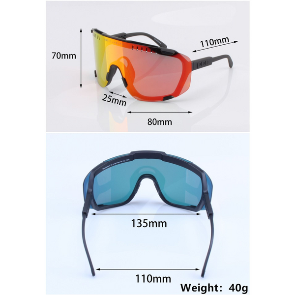White Frame Gold Tablet Oversized Shield Cycling Sunglasses Wide Vision Uv400 Sports Eyewear For Road & Mtb Sunglasses Goggles