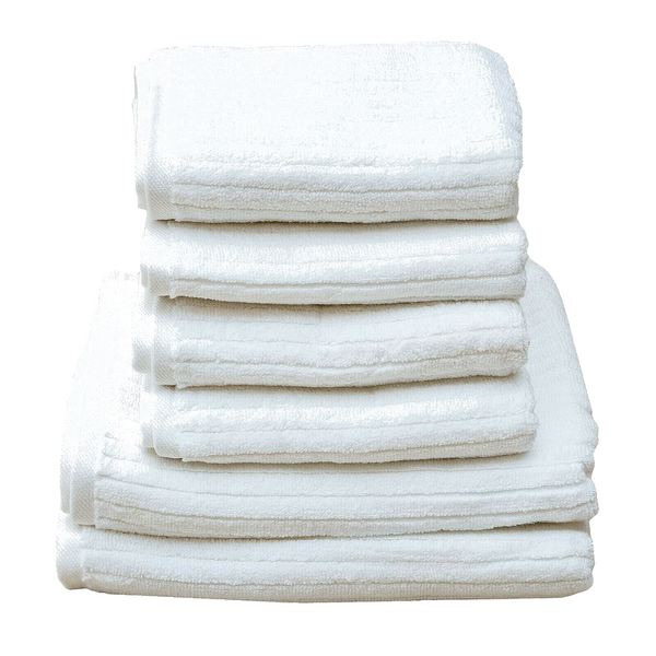 La'grace Home White Stripe Organic Soft 6 Pcs Towel Set Towels & Washcloths