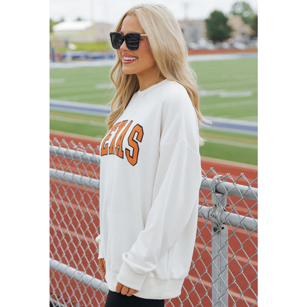 White Texas Graphic Drop Shoulder Crewneck Sweatshirt Xl Hoodies & Sweatshirts
