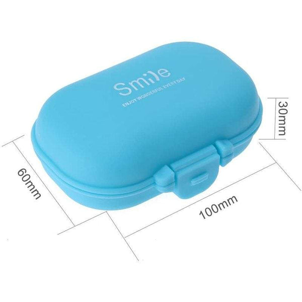 First Aid Whitelotous 4 Grids Portable Pill Box Jewellery Storage Bracket Protective Sleeve Container Notepad Blue 1