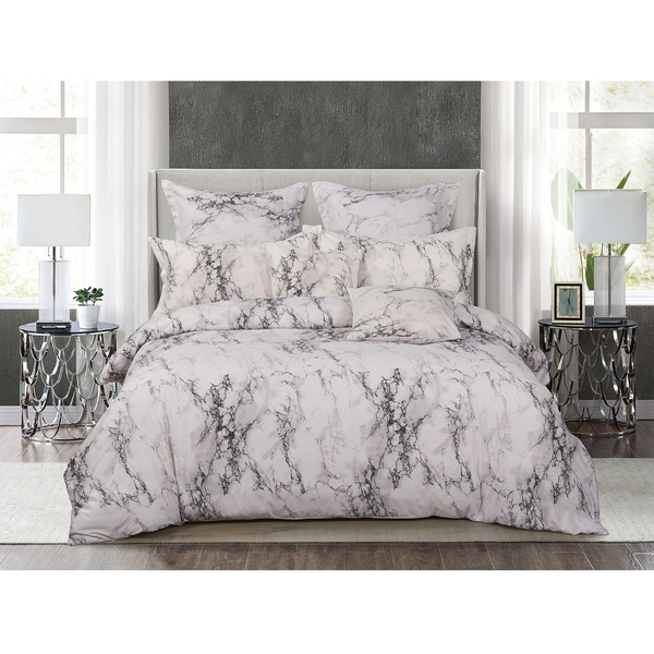 Fabric Fantastic White Marble Duvet Quilt Cover Set Quilt Covers