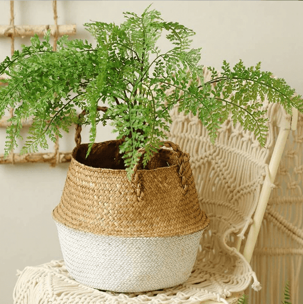 Seagrass Wicker Basket Boho Decor Storage Solutions Planters & Vases