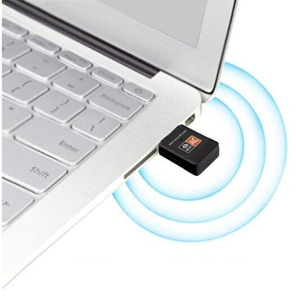Wifi Adapter 600Mbps Dual Band Wireless Lan Usb Pc Black