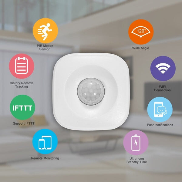 Wifi Pir Motion Sensor Wireless Passive Infrared Detector White Sensors & Motion Detectors