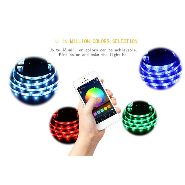 Strip Lights Wi Fi Smart 10M Waterproof Led 5050 Rgb 300 Leds Colour Changing 24 Keys Remote Control And 12V 6A Power Supply For Home Diy Decora