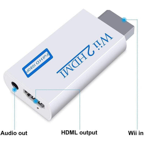 Photography Videography Wii To Hdmi Converter Adapter 1080P 720P Connector Output And 3.5Mm Audio