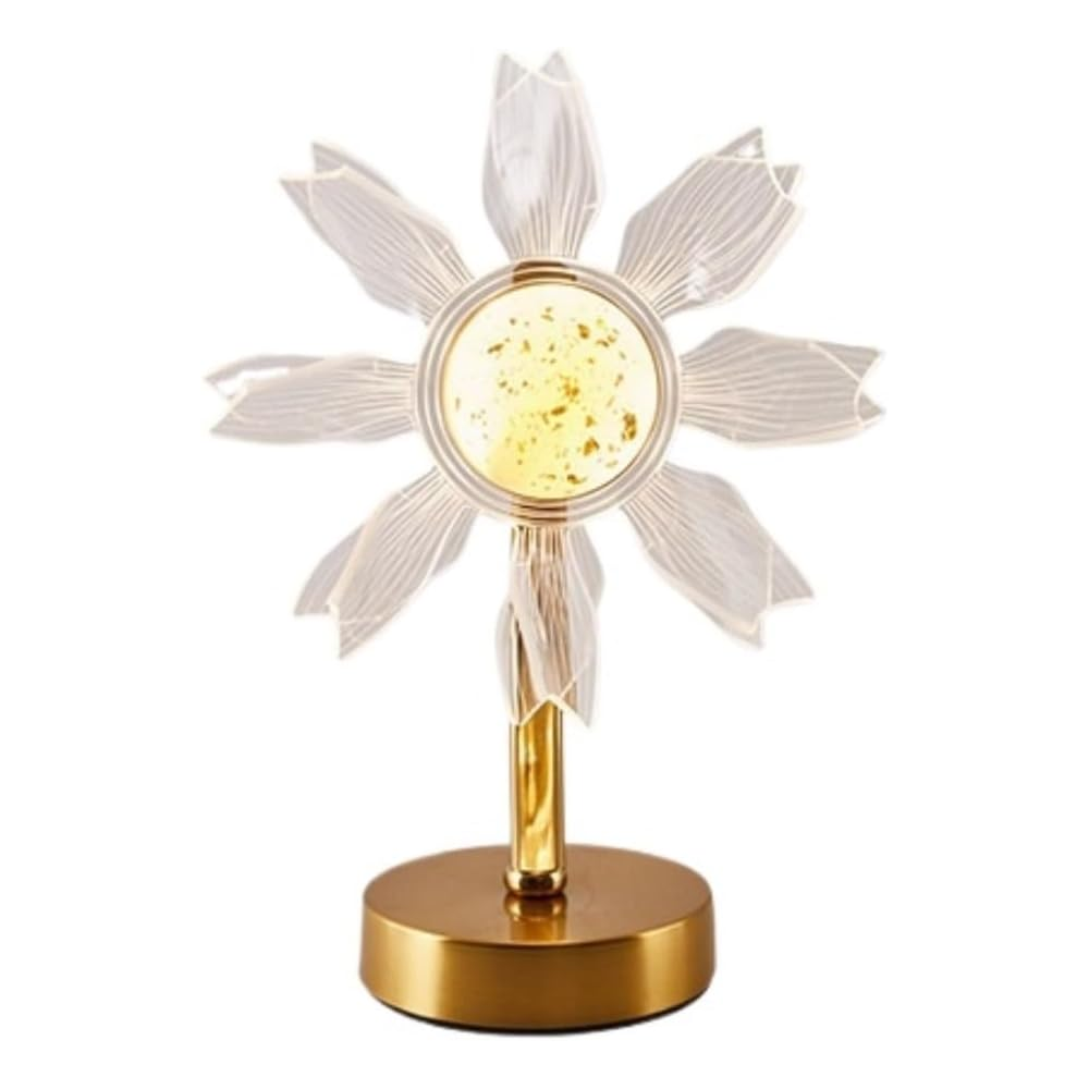 Elosung Windmill Shape Luxury Acrylic Table Lamp Modern Usb Powered Night Light | Decorative For Bedroom Living Room And Bedside Compact Design With 3