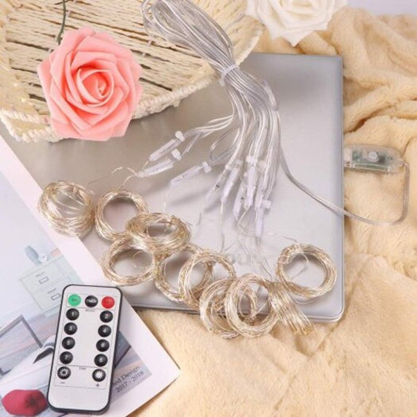 Curtain Lights 300 Led Usb Fairy String Ir Remote Waterproof 8 Settings Twinkle Multicolor String Lights