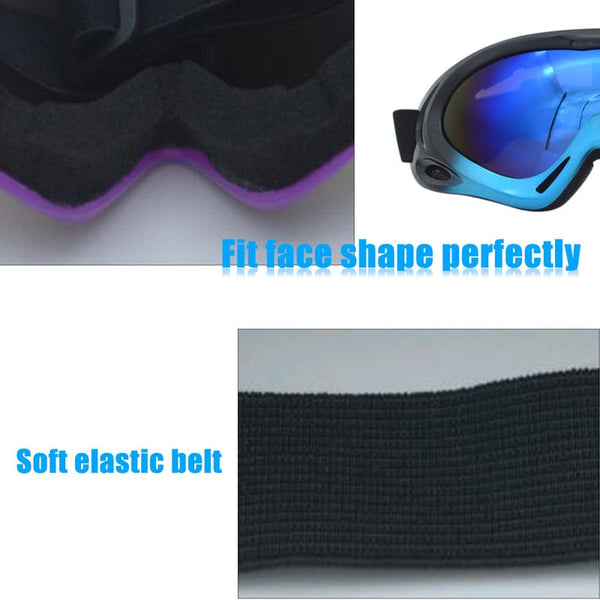 Windproof Mirror X400 Ski Glasses Monolayer Sand Proof Snow Outdoor Cycling Motorcycle Goggles Blacku0026blue
