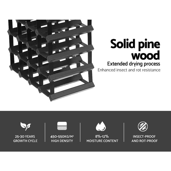 Artiss Wine Rack 20 Bottle Black Racks