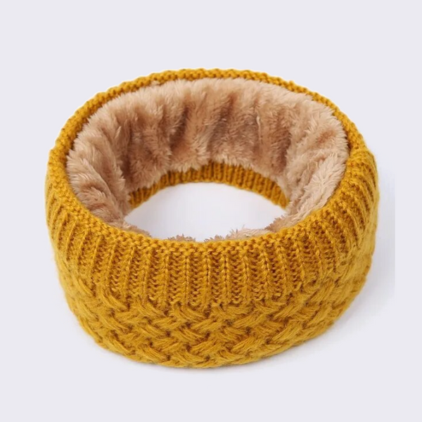 Women Winter Ribbed Knitted Circle Loop Ring Scarf Neck Collar Warmer Yellow