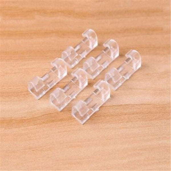 Wire Cable Management Organizer Desktop Cord Clips Line Usb Winders 20Pcs Transparent Cable Ties & Organisers