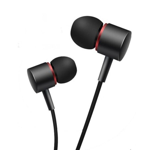 Wire Controlled Metal Headphones Phone Computer Mp3 In Ear Black Wired Earphones