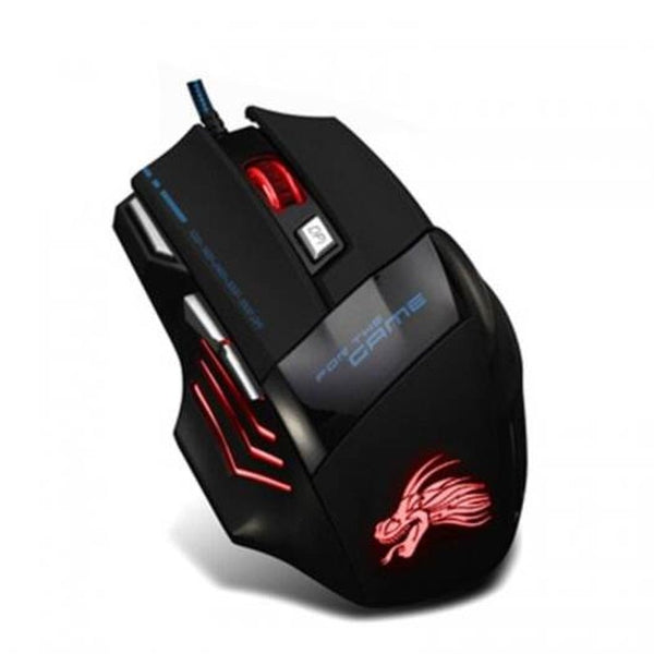 Wired Gaming Mouse Professional 7 Buttons 5500Dpi Usb Cable Black Mice Trackballs & Touchpads
