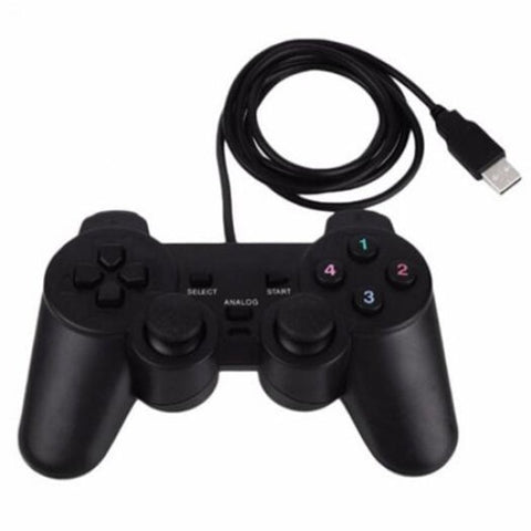 Wired Usb Game Controller Joypad For Pc Computer Laptop Black