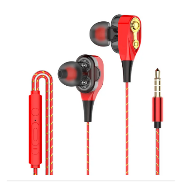 Original Design Double Speaker In Ear Stereophonic Bass Subwooferfor Iphone Xiaomi Huawei Black