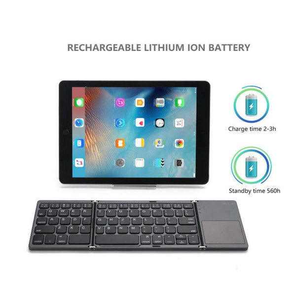 Computer Keyboards Wireless Bluetooth Folding Mini Foldable Portable Bt With Touchpad Rechargeable Li Ion Battery Keyboards & Keypads