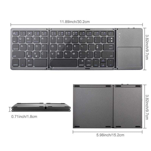 Computer Keyboards Wireless Bluetooth Folding Mini Foldable Portable Bt With Touchpad Rechargeable Li Ion Battery Keyboards & Keypads