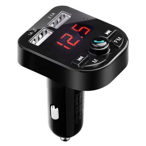 Wireless Bluetooth Handsfree Car Kit Fm Transmitter Mp3 Player Dual Usb Charger Black Transmitters