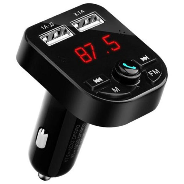 Wireless Bluetooth Handsfree Car Kit Fm Transmitter Mp3 Player Dual Usb Charger Black Transmitters