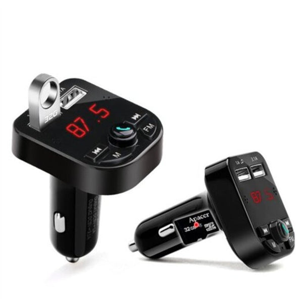 Wireless Bluetooth Handsfree Car Kit Fm Transmitter Mp3 Player Dual Usb Charger Black Transmitters