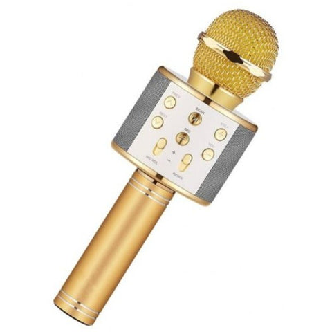 Wireless Bluetooth Karaoke Handheld Microphone Usb Ktv Player Speaker Record Music Microphones Golden