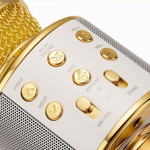 Wireless Bluetooth Karaoke Handheld Microphone Usb Ktv Player Record Music Microphones Golden Karaoke Microphones