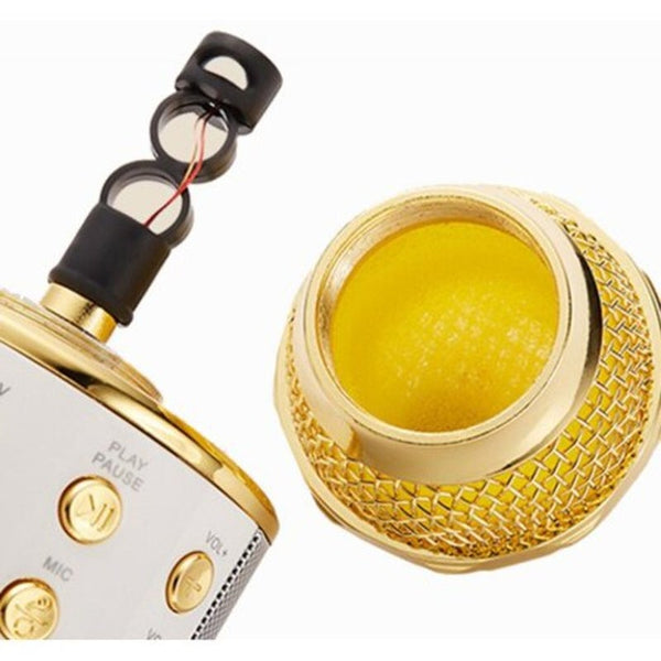 Wireless Bluetooth Karaoke Handheld Microphone Usb Ktv Player Record Music Microphones Golden Karaoke Microphones
