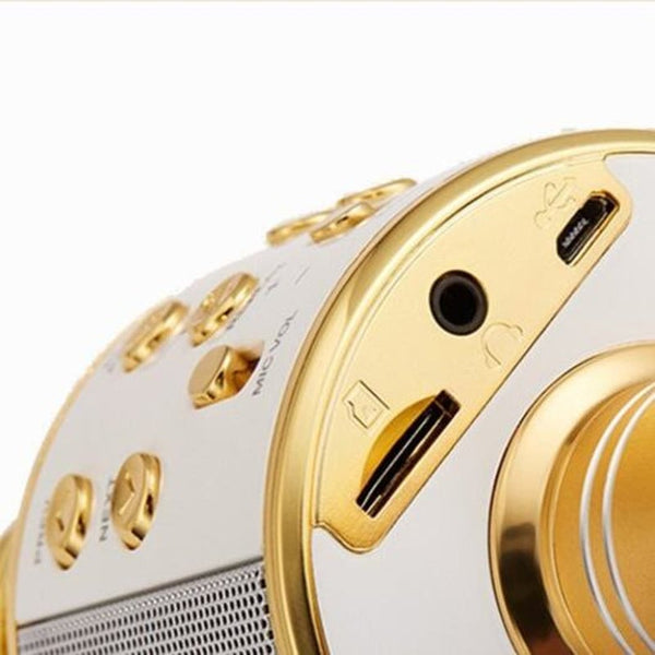 Wireless Bluetooth Karaoke Handheld Microphone Usb Ktv Player Record Music Microphones Golden Karaoke Microphones