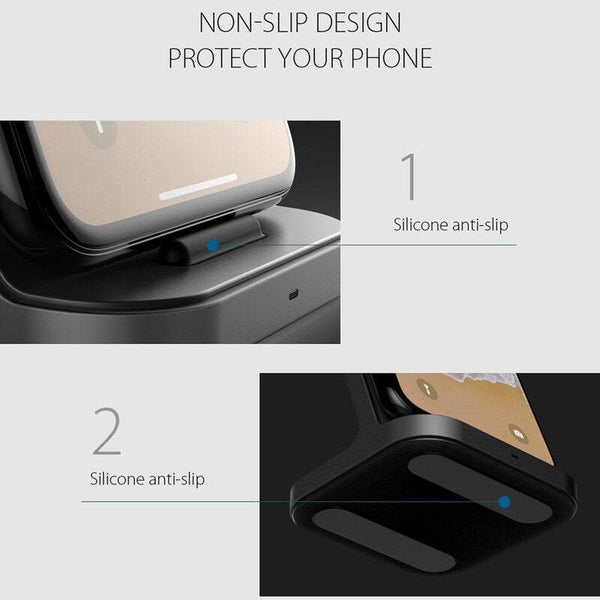 Wireless Charger 2 In 1 Fast For Mobile Phone Charging Vertical Desktop Stand Chargers & Cradles