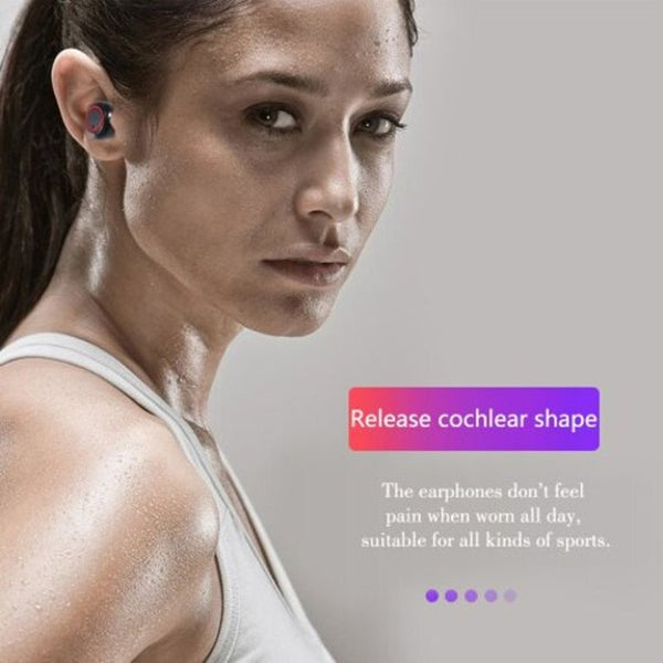 Wireless Headset 5.0 Binaural Stereo In Ear With Charging Sports Headphones White Pink Headsets