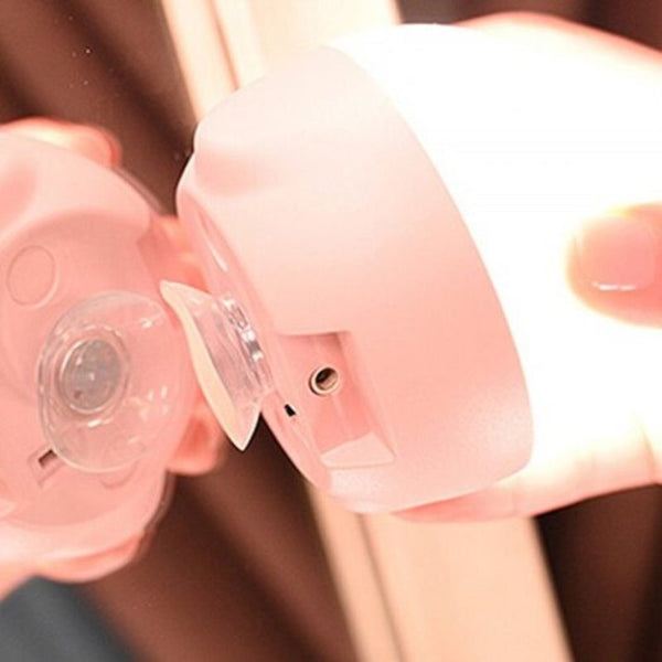 Wireless Usb Rechargeable Led Mirror Light Free Puncturing Touch Control Bedside Lamp Pink Mirrors