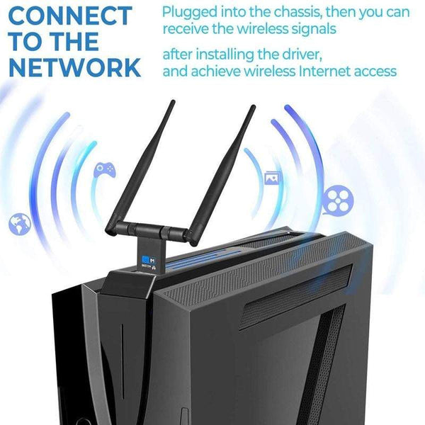 Usb Wireless Wifi Adapter Bt Dongle 1200Mbps Ethernet Dual Antenna Boosters Extenders & Antennas